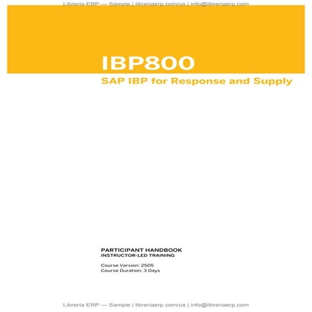 IBP800 Col2505 SAP IBP for Response and Supply