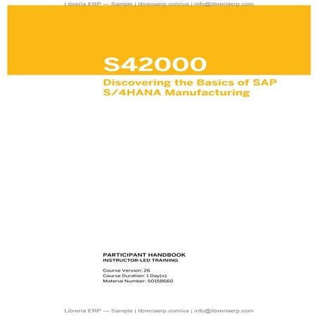 S42000 Col26 Discovering the Basics of SAP S/4HANA Manufacturing