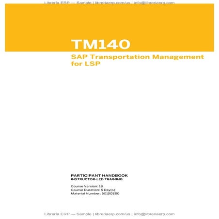SAP Transportation Management for LSP, TM140 Col18