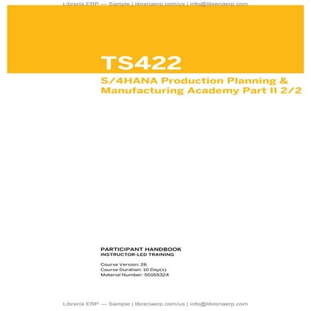 TS422_2 Col26 S/4HANA Production Planning & Manufacturing Academy Part II 2/2