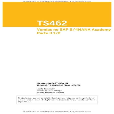 Vendas no SAP S/4HANA Academy Parte II 1/2, TS462_1 Col23