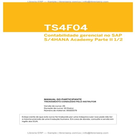 TS4F04_1 Col26 Contabilidade gerencial no SAP S/4HANA Academy Parte II 1/2