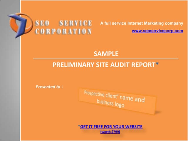 Sample SEO website audit report