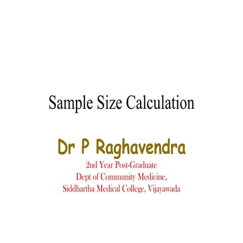 Sample size calculation