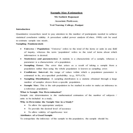 Sample size determination