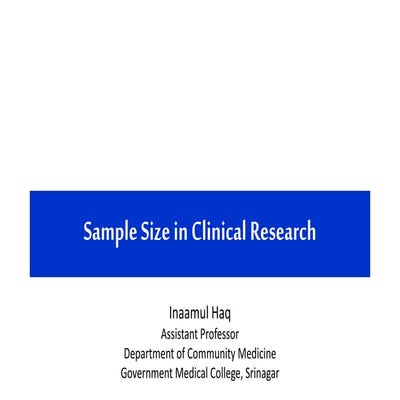 Sample size in clinical research 2021 april