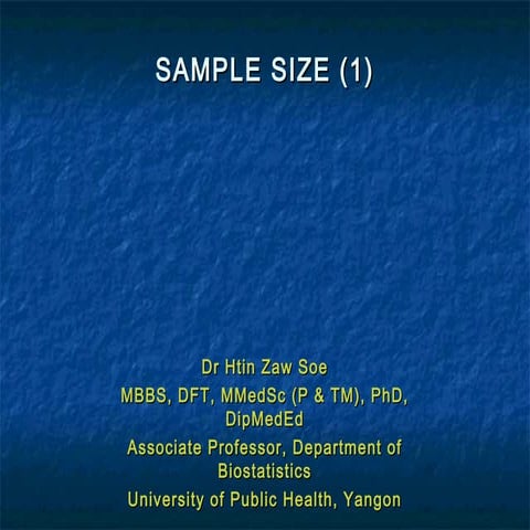 Sample size in general