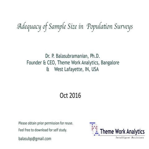 Adequacy of sample size in population surveys