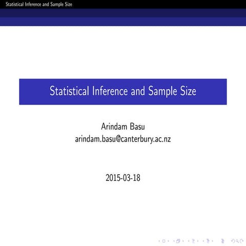 A Lecture on Sample Size and Statistical Inference for Health Researchers