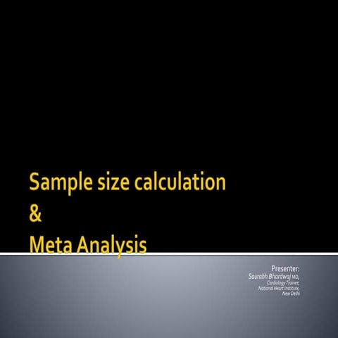 Sample size &amp; meta analysis