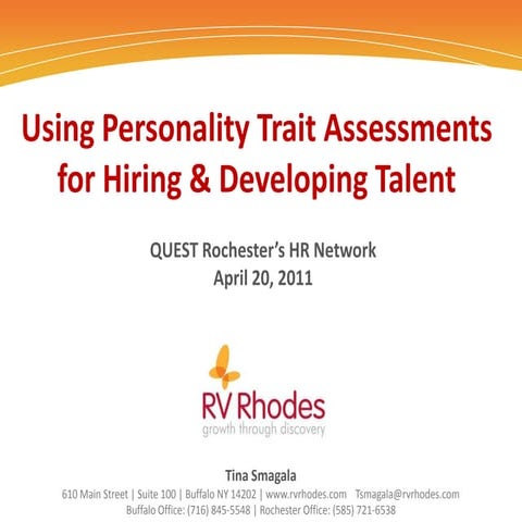 Sample Slides From Using Personality Trait Assessments For Talent Selection &...