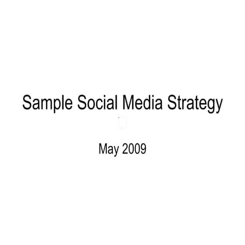 Sample Social Media Strategy