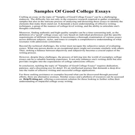 Samples Of Good College Essays.pdf