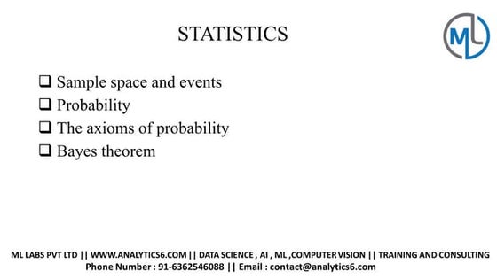 Sample Space and Event,Probability,The Axioms of Probability,Bayes Theorem