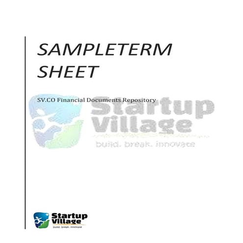 Sample Term Sheet