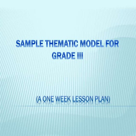 Sample thematic model for grade iii