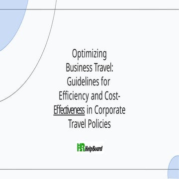 Sample Travel Policy, Travel Expense Policy