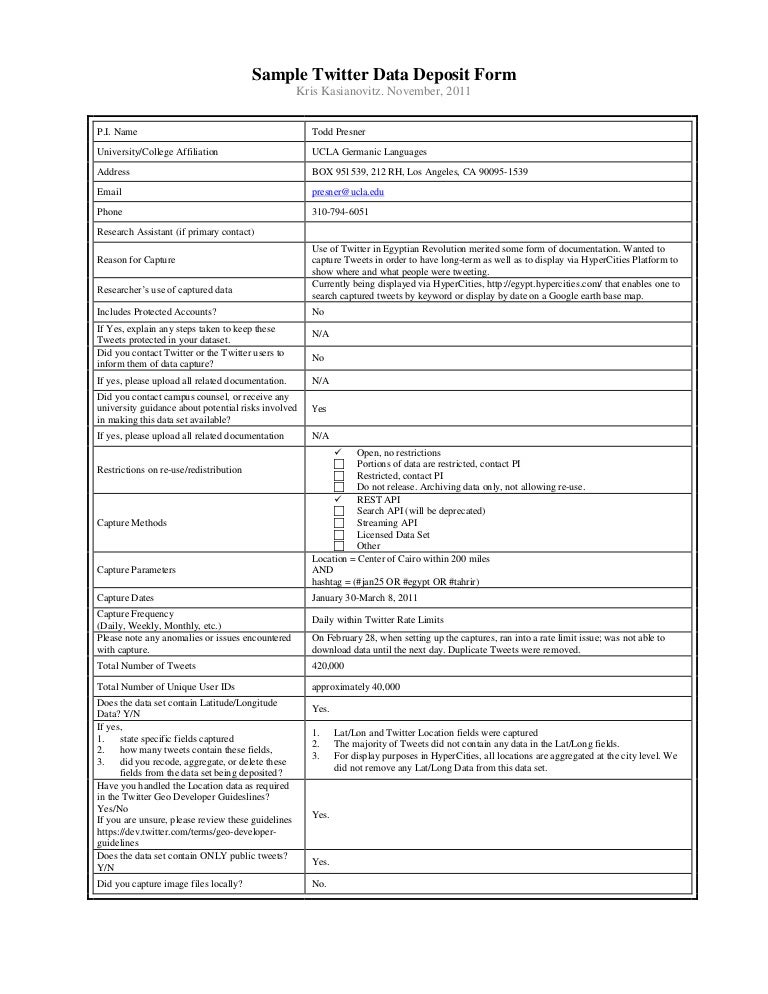 sample twitter data deposit