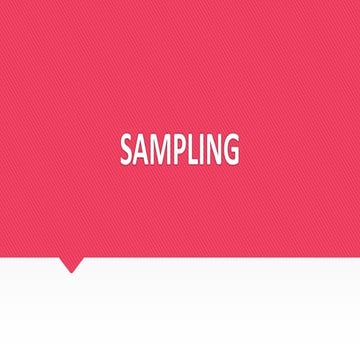Sampling
