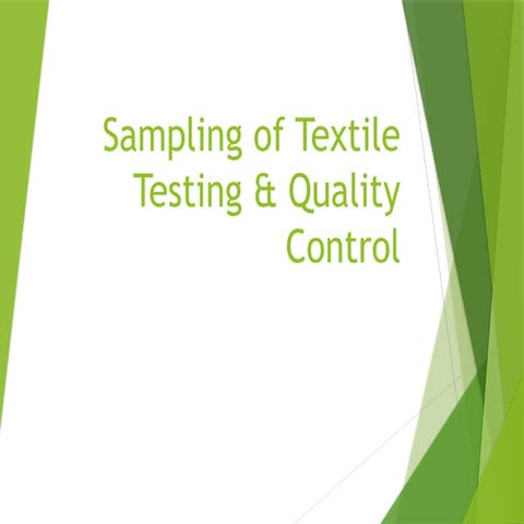 Textile Testing and Quality Control | PPT