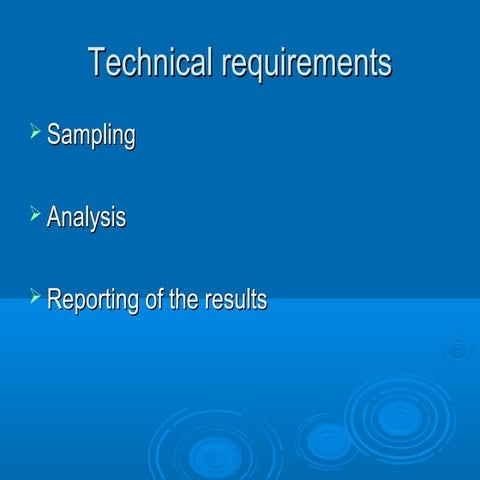 Sampling analysis-reporting