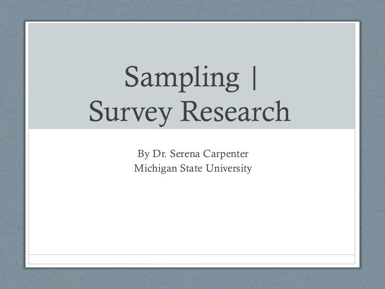 Sampling Survey Intro To Quantitative - 