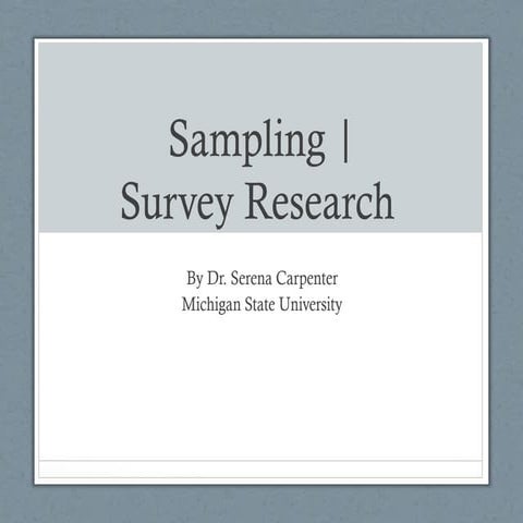 Sampling survey - Intro to Quantitative 
