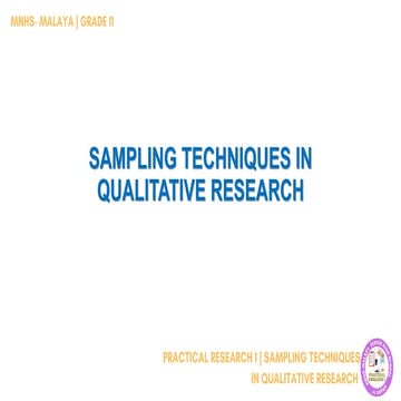 Comprehensive Guide to Sampling Techniques in Qualitative Research | PDF