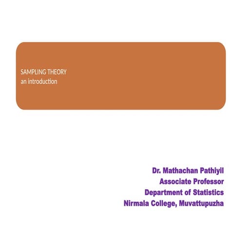 Sampling Theory for agriculture Presentation