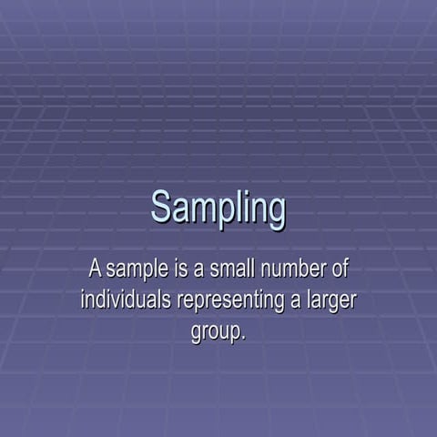 Sampling and instrumentation