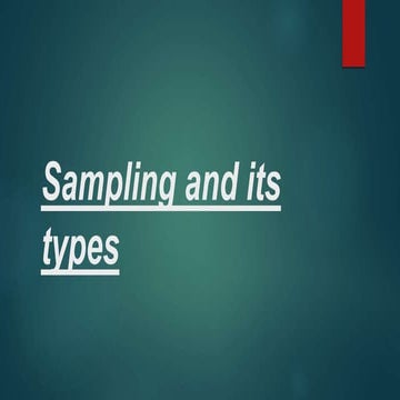 Sampling and its types