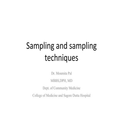 Sampling and sampling technique