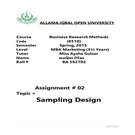 Sampling Design (Kurkure Pakistan)