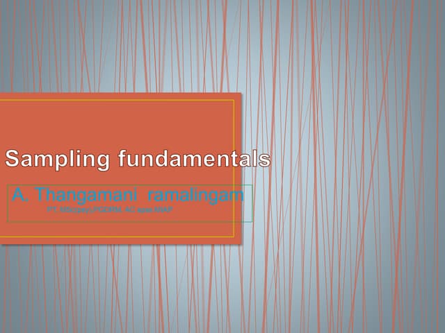 Sampling fundamentals