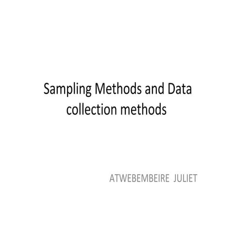 Sampling techniques in research