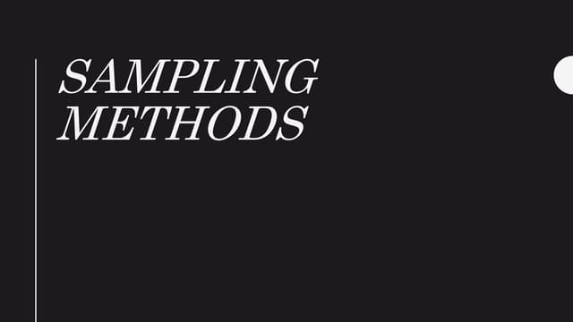 Sampling methods