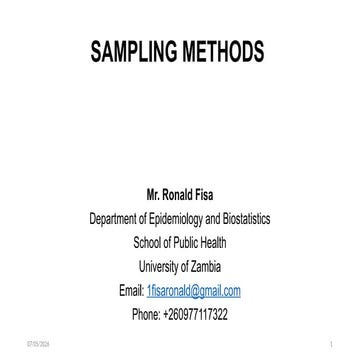 Comprehensive Overview of Sampling Methods in Epidemiology and ...