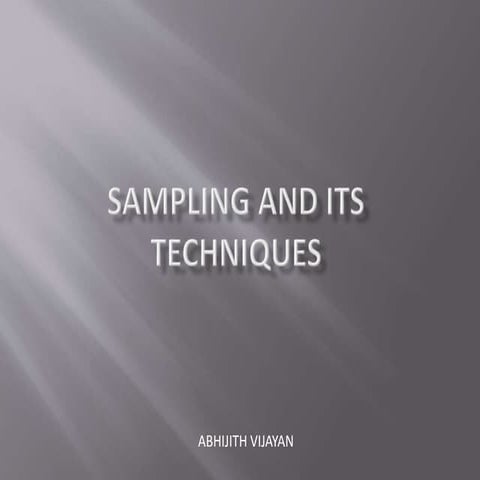 Sampling techniques 