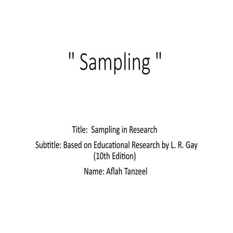 Sampling In Research Methodology Ppt Pptx