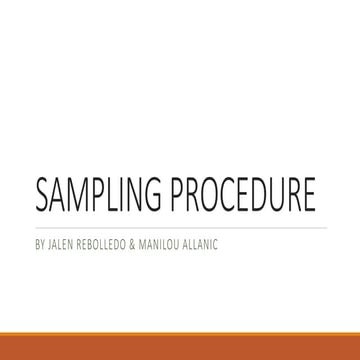 Sampling Procedure