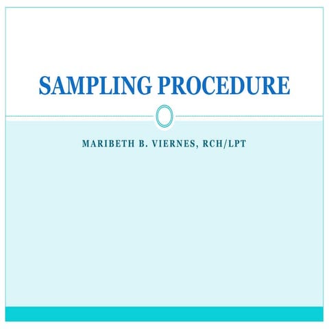 Sampling procedure