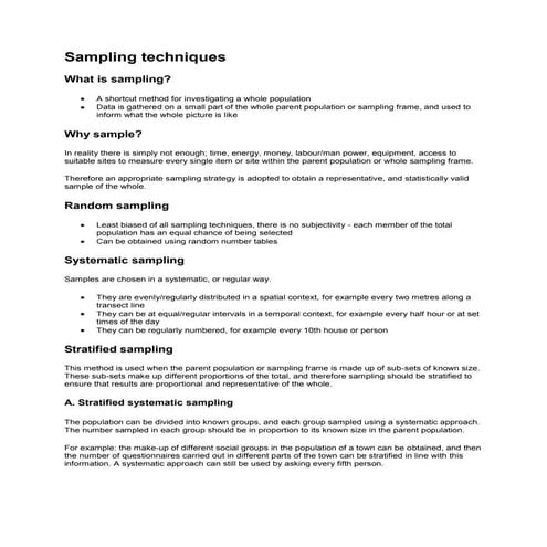 Sampling techniques | PDF