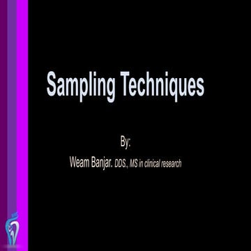 Sampling techniques