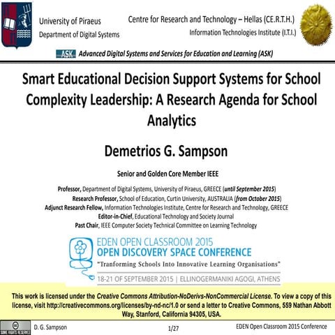Smart Educational Decision Support Systems for School Complexity Leadership: ...