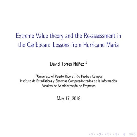 Climate Extremes Workshop -  Extreme Value Theory and the Re-assessment in th...