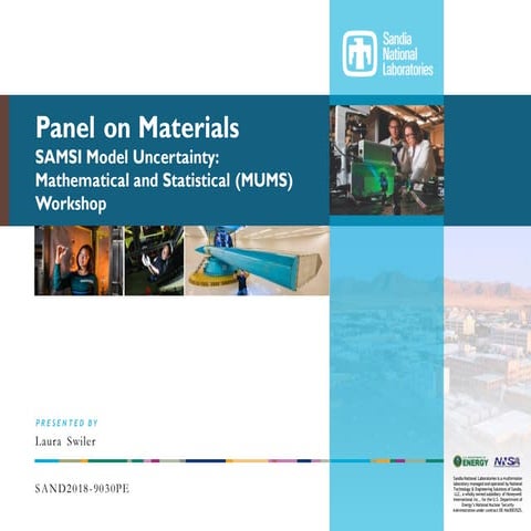 MUMS Opening Workshop - Panel on Materials Presentation - Laura Swiler, Augus...