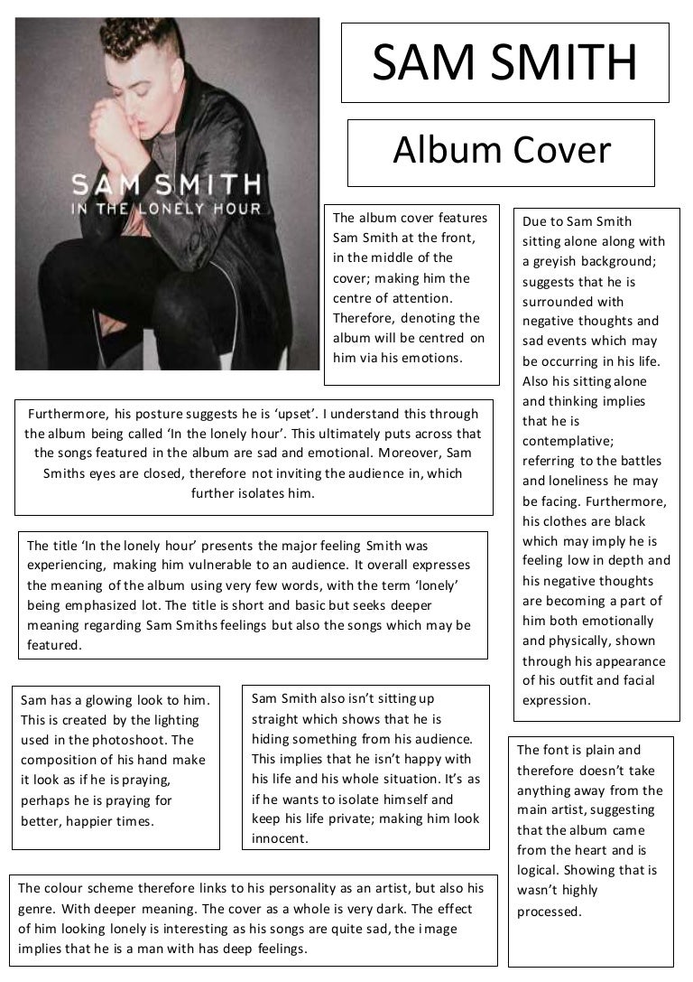 Sam Smith Album Cover Analysis