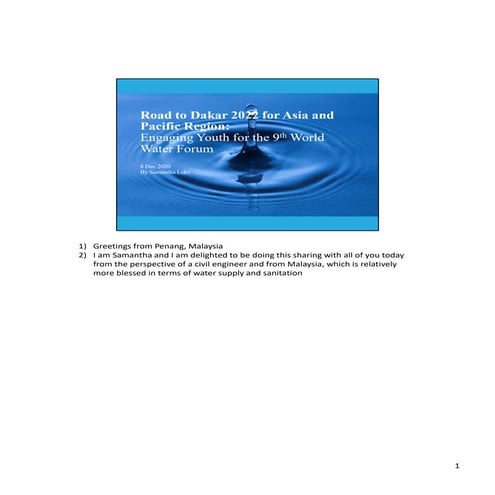 Road to Dakar 2022 for Asia and Pacific Region: Engaging Youth for the 9th Wo...