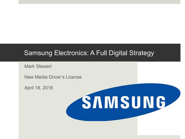Full Digital Strategy: Samsung