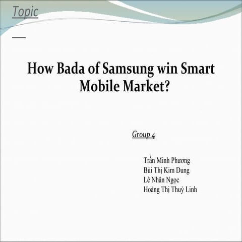 Samsung and bada mobile